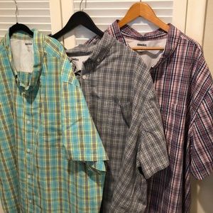 Bundle. King Size 6XL Button Down Short Sleeve Shirts.